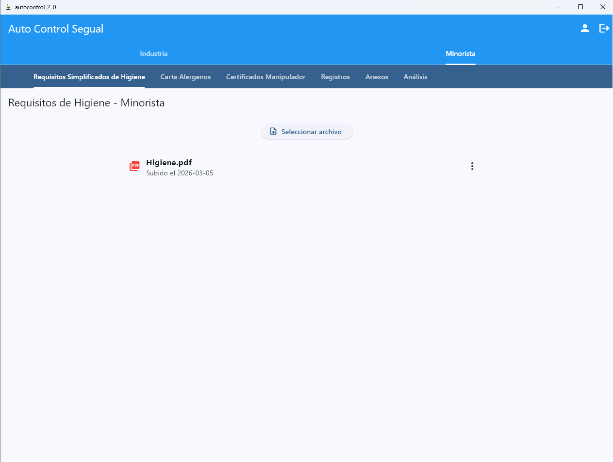 Requisitos de Higiene en AutoControl para establecimientos minoristas — documentación APPCC simplificada